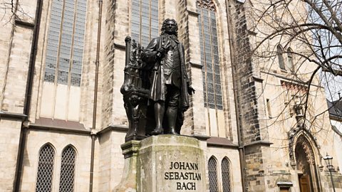 J.S. Bach statue outside of a German church