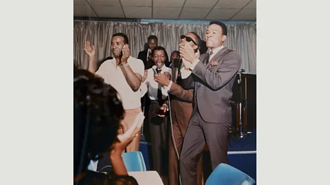 Private Collection, from Motown: The Sound of Young America, Thames & Hudson Stevie Wonder and Marvin Gaye at a Detroit nightclub in 1964 (Credit: Private Collection from Motown: The Sound of Young America by Adam White with Barney Ales, Thames & Hudson)