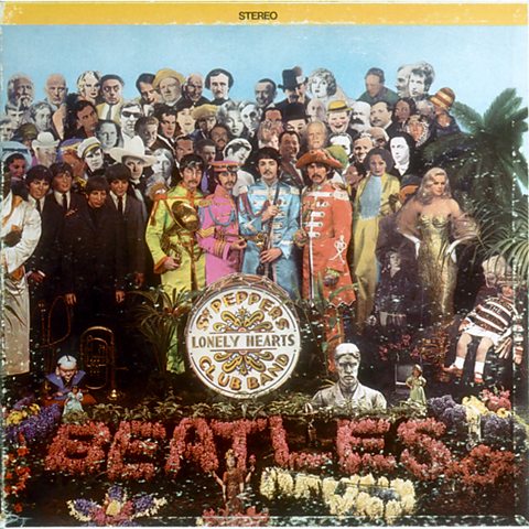 The album cover of Sgt. Pepper’s Lonely Hearts Club Band.