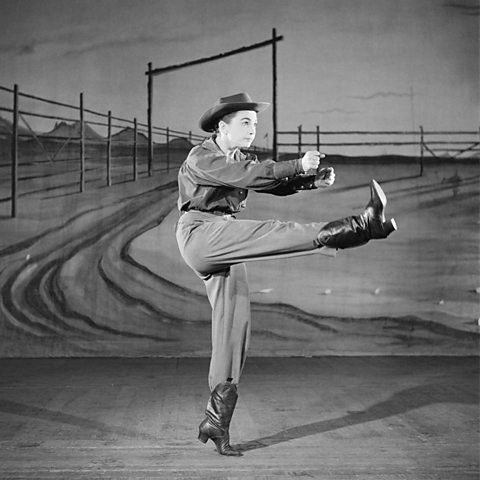 Allyn Ann McLerie of the American Ballet Theatre dances the role of The Cowgirl in Rodeo