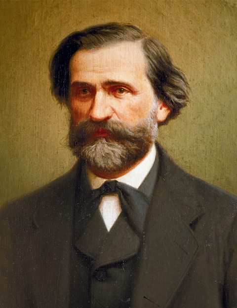 A portrait of Italian composer Verdi.