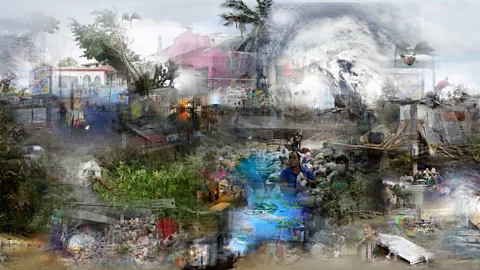 Maja Petric Within this image about Hurricane Maria, scenes of devastation in Peurto Rico can be seen hidden among the other pictures (Credit: Maja Petric)