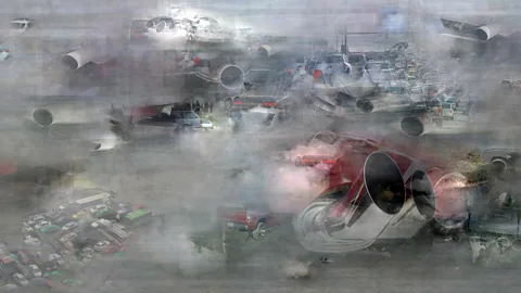 Maja Petric This image shows one of the causes of climate change - the exhaust fumes that are emitted from vehicles and power stations around the world (Credit: Maja Petric)