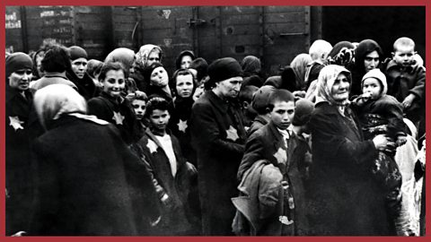 Image: Hungarian Jews arrive at Auschwitz-Birkenau, 1944