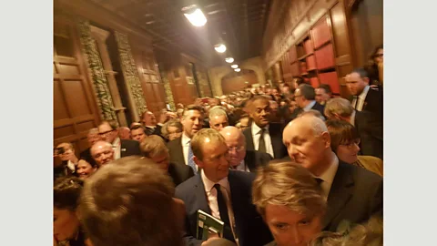 Debbie Abrahams/Twitter Labour MP Debbie Abrahams snapped the No lobby in Parliament on the night of the Brexit vote (Credit: Debbie Abrahams/Twitter)