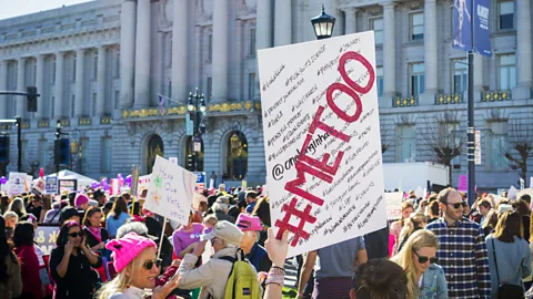 Alamy One of the many #MeToo signs held up at Women's Marches across the United States (Credit: Alamy)