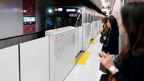 Alamy Even if blue light does reduce the risk of suicide, platform screen doors will be a more effective way of protecting vulnerable passengers (Credit: Alamy)