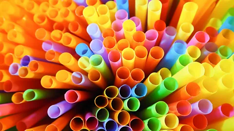 Measured results for polystyrene reinforced with small straws.