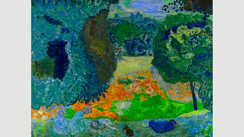 Fondation Marguerite and Aimé Maeght, Saint-Paul- In Summer, 1917, the bright-orange figures in a pastoral idyll are surrounded by a more menacing blue landscape (Credit: Fondation Marguerite and Aimé Maeght, Saint-Paul- )
