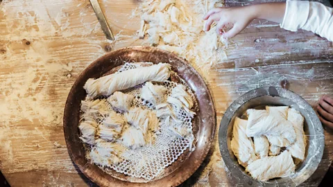 Haris Calkic Once it has cooled down, the ćetenija tastes like starchy candy floss (Credit: Haris Calkic)