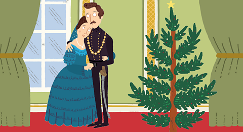 Victoria and Albert with a Christmas tree. 