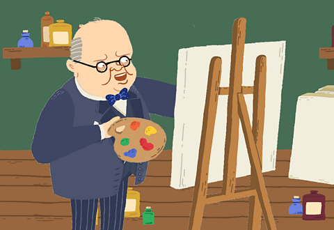 Winston Churchill painting.