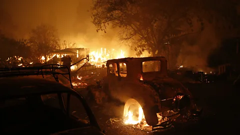 Getty Images Shifting winds, different types of vegetation and rainfall patterns can make it difficult to predict the paths that wildfires will take (Credit: Getty Images)