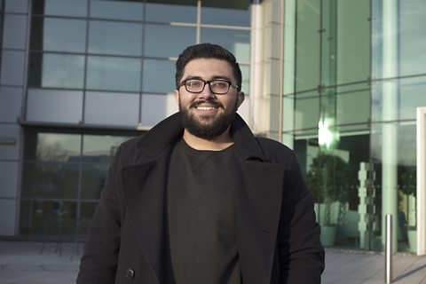 Hamzah outside his office.