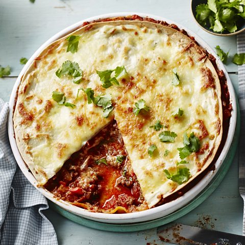 Swap lasagne for Mexican tortilla bake