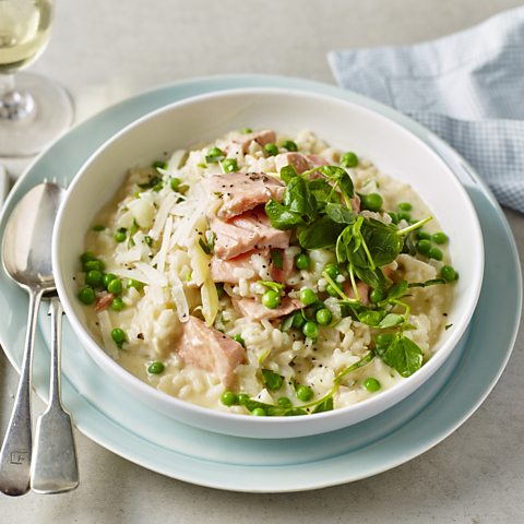 Speed up making risotto by using a wide pan