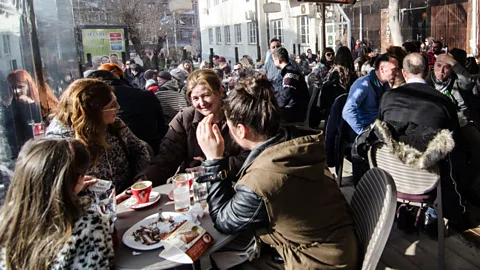 dpa picture alliance/Alamy According to the Gastronomic Society of Pristina, there are more than 100 cafes in a city of just 200,000 people (Credit: dpa picture alliance/Alamy)