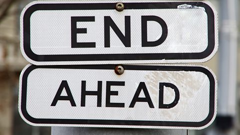 'End Ahead' road signs