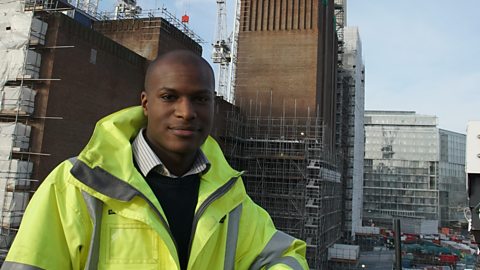 Abdullah at a construction site.