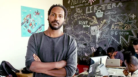 Thomas Lewton Markos Lemma cofounded the first start-up of its kind in 2011, iceaddis; it's now one of nearly 100 in Addis Ababa.(Credit: Thomas Lewton)