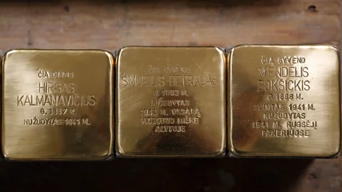 Adam Berry/Alamy Each plaque is highly individual, featuring the person’s name, date of birth and fate (Credit: Adam Berry/Alamy)