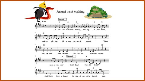 Music: 'Anansi went walking'