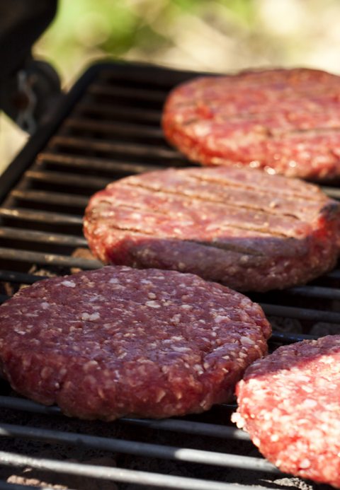 burger on barbecue 