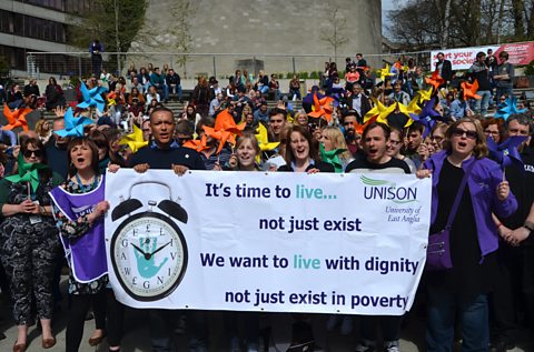 UNISON Living Wage protest on UEA campus