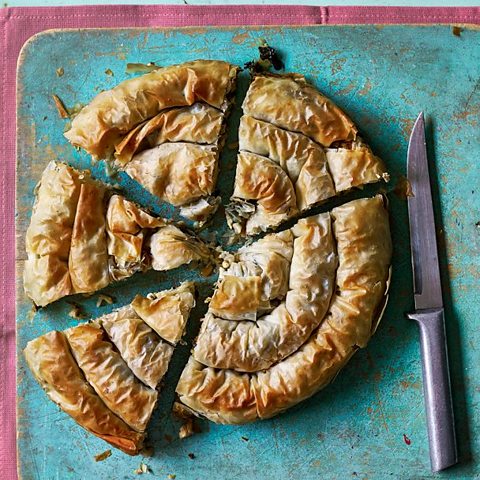 Vegan filo pie