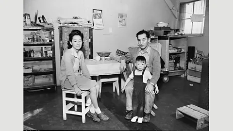 Library of Congress, Washington, DC Ansel Adams, Aya and Henry Tsurutani with their son Bruce, Manzanar, January 20, 1944 (Credit: Library of Congress, Washington, DC)