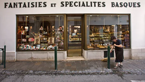 E.J. Baumeister Jr./Alamy Business owners who accept the eusko are also encouraged to use the Euskara language in addition to French (Credit E.J. Baumeister Jr./Alamy)