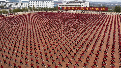 Shaolin Kung Fu display in Dengfeng, China