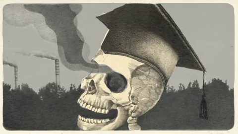 Emmanuel Lafont Image of skeleton in academic cap (Credit: Emmanuel Lafont)