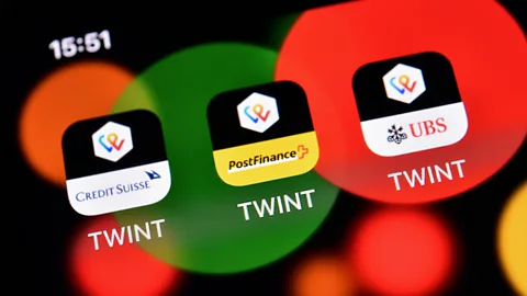 Getty Images Compared to other nations, the Swiss don't use payment apps much – but that's slowly starting to change (Credit: Getty Images)