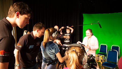 Alfie directing at the film academy.