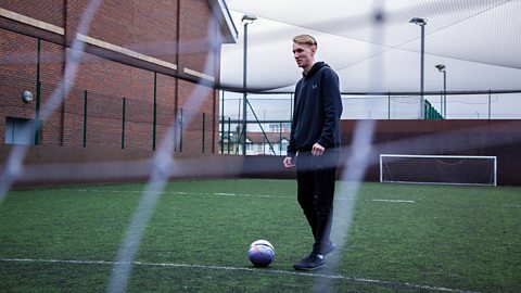 Callum on the football pitch.