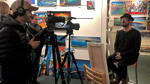 Lauren DePino Friends of Allison filmed an interview with the author’s fiancé, Alan, for a documentary about Allison and grief (Credit: Lauren DePino)