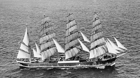Trinity Mirror/Mirrorpix/Alamy In 1949, the author's grandfather embarked on a 26,000km voyage aboard the Pamir (shown here in 1947) from Australia to England (Credit: Trinity Mirror/Mirrorpix/Alamy)