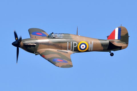 A preserved RAF Hurricane aircraft