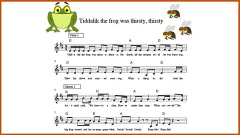 Music: 'Tiddalik the Frog was thirsty, thirsty'