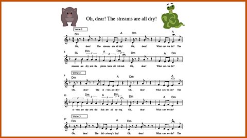 Music: 'Oh, dear! The streams are all dry!'