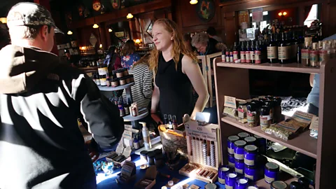 Ross Kenneth Urken Annemarie Hasskamp of Glacial Naturals uses spruce tips to make artisanal products like beard oil and cooking spices (Credit: Ross Kenneth Urken)