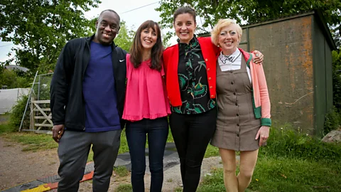 BBC BBC Culture's literature writer Hephzibah Anderson, and panellists Ella Berthoud, Jessie Burton and Alex Wheatle, were appearing at the Hay literature festival (Credit: BBC)