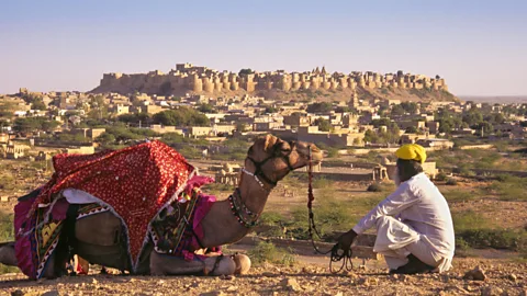 Michele Burgess/Alamy The medieval fortress of Jaisalmer rises more than 20 storeys from the dusty landscape like a golden sandcastle (Credit: Michele Burgess/Alamy)
