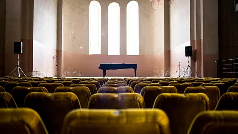 Piano in music school