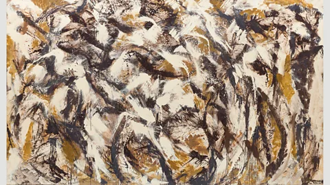 The Pollock-Krasner Foundation In a period of deep depression, Krasner produced dark, umber-hued paintings such as Polar Stampede, 1960 (Credit: The Pollock-Krasner Foundation)