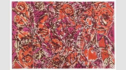 The Pollock-Krasner Foundation Krasner’s primary series of the mid-1960s – including Icarus, 1964 – display vibrant colours like hot pink and orange (Credit: The Pollock-Krasner Foundation)