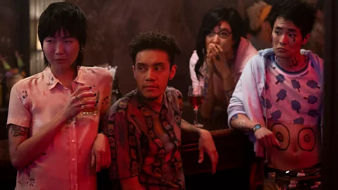 Netflix New, younger characters feature, including Margot (May Hong), Jake (Josiah Victoria Garcia) and twins Jonathan (Christopher Larkin) and Jennifer (Ashley Park) (Credit: Netflix)