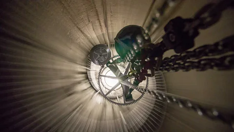 The Long Now Foundation Parts of the 10,000 Year Clock being installed (Credit: The Long Now Foundation)