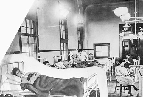 Photograph of Mary Mallon in hospital